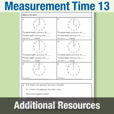 Image of Year 1 Maths 13 (Measurement Time) Additional Resources AR CUSP Resource
