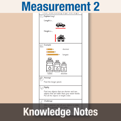 Y1 Maths 2 (Measurement) Knowledge Notes KN