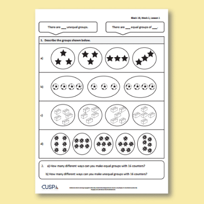 Image of Year 1 Maths 19 (Multiplication and Division) Additional Resources AR CUSP Resource