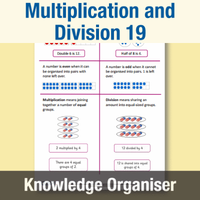 Image of Year 1 Maths 19 (Multiplication and Division) Knowledge Organiser KO CUSP Resource