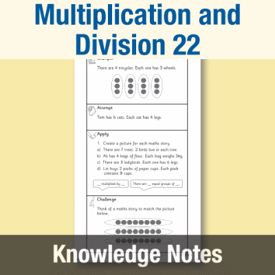 Image of Year 1 Maths 22 (Multiplication and Division) Knowledge Notes KN CUSP Resource