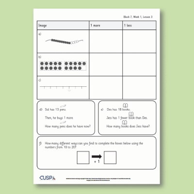 Y1 Maths 7 (Number and Place Value) Additional Resources AR