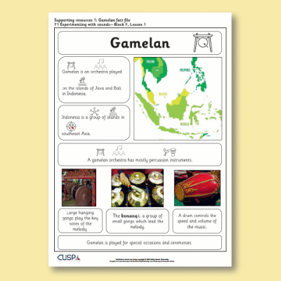 Image of Year 1 Music F (Experimenting with Sounds) Gamelan CUSP Resource