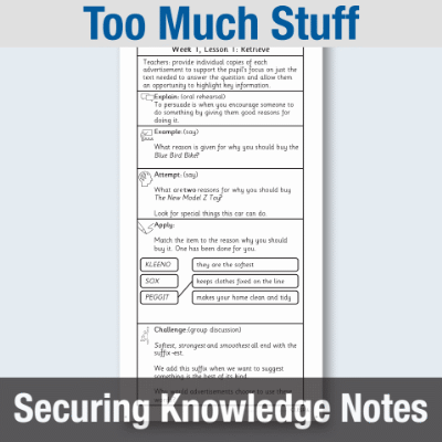 Y1 Reading (Too Much Stuff) Knowledge Notes SKN