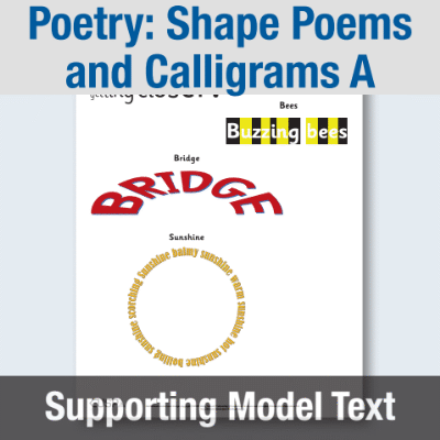 Y1 Writing A  **OPTION** (Poetry: Shape Poems and Calligrams) Supporting Model Text SMT