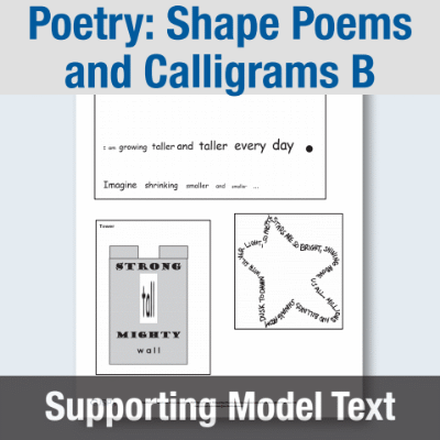 Y1 Writing B **OPTION** (Poetry: Shape Poems and Calligrams) Supporting Model Text SMT