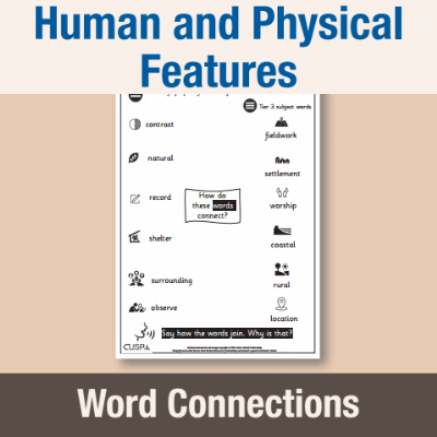 Image of Year 2 Geography (Human and Physical Features) Word Connections WC CUSP Resource