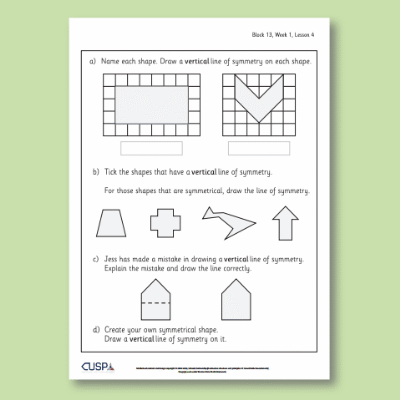 Image of Year 2 Maths 13 (Geometry) Additional Resources AR CUSP Resource