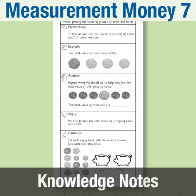 Image of Year 2 Maths 7 (Measurement Money) Knowledge Notes KN CUSP Resource