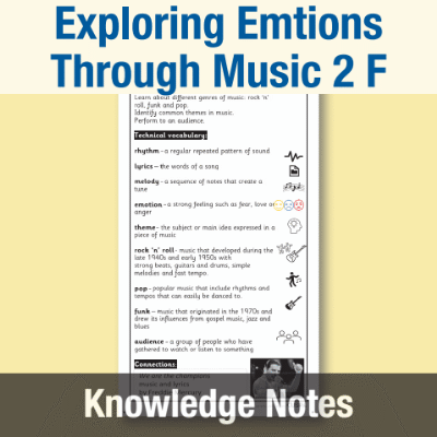 Image of Year 2 Music F (Exploring Emtions Through Music 2) Knowledge Notes KN CUSP Resource