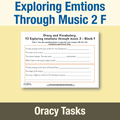 Image of Year 2 Music F (Exploring Emtions Through Music 2) Oracy Tasks OT CUSP Resource