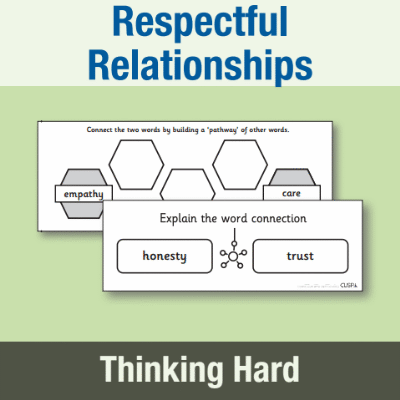 Image of Year 2 PSHE (Respectful Relationships) Pre-Filled Thinking Hard CUSP Resource