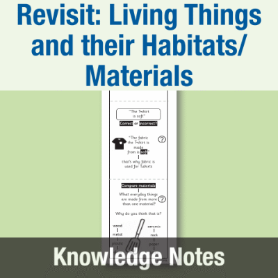 Image of Year 2 Science (Revisit: Living Things and their Habitats/Materials) Knowledge Notes KN CUSP Resource