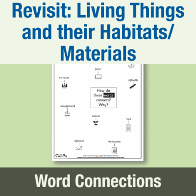 Image of Year 2 Science (Revisit: Living Things and their Habitats/Materials) Word Connections WC CUSP Resource