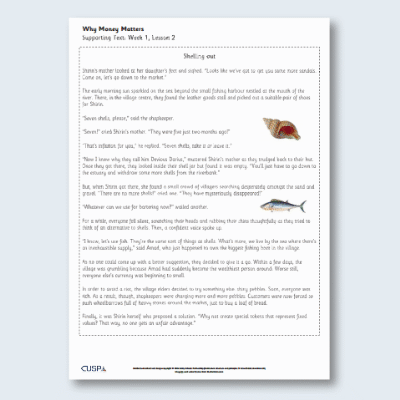 Lg_Y3 Reading (Why Money Matters) Supporting Text ST