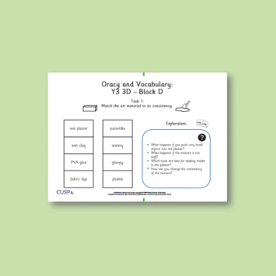 Lg_Y3 Art and Design D (3D) Oracy Tasks OT