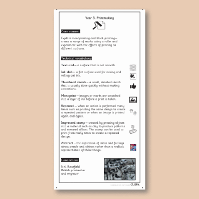Y3 Art and Design B (Printmaking) Knowledge Notes KN