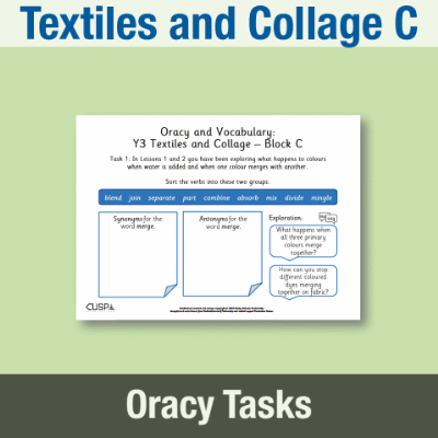 Image of Year 3 Art and Design C (Textiles and Collage) Oracy Tasks OT CUSP Resource