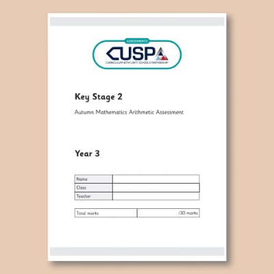 Image of Year 3 Autumn Maths Arithmetic Assessment Booklet CUSP Resource