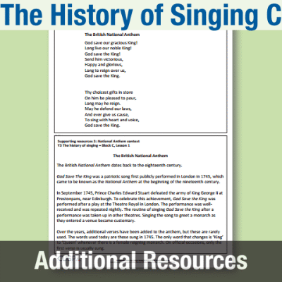 Y3 Music C (The History of Singing) National Anthem, War Songs, Sea Shanties