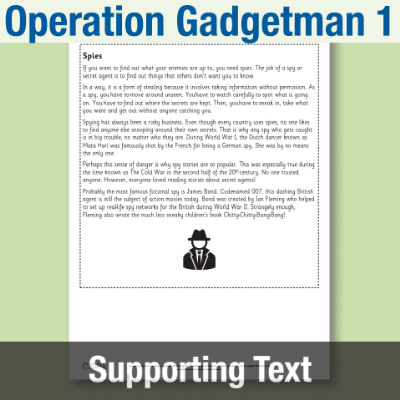 Y3 Reading (Operation Gadgetman 1) Supporting Texts ST