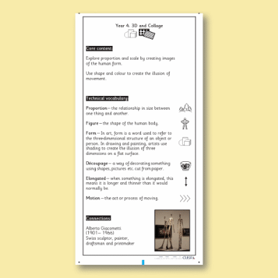 Y4 Art and Design D (3D and Collage) Knowledge Notes KN