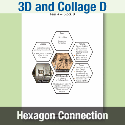 Y4 Art and Design D (3D and Collage) Significant Artists Hexagon Connections