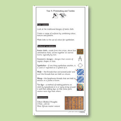 Y4 Art and Design C (Printmaking and Textiles) Knowledge Notes KN