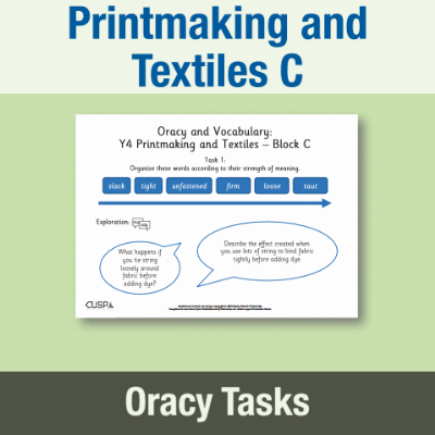 Image of Year 4 Art and Design C (Printmaking and Textiles) Oracy Tasks OT CUSP Resource