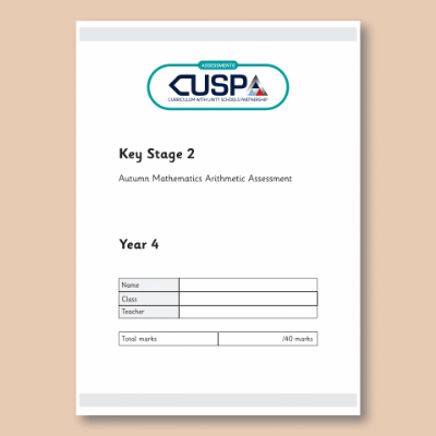 Image of Year 4 Autumn Maths Arithmetic Assessment Booklet CUSP Resource