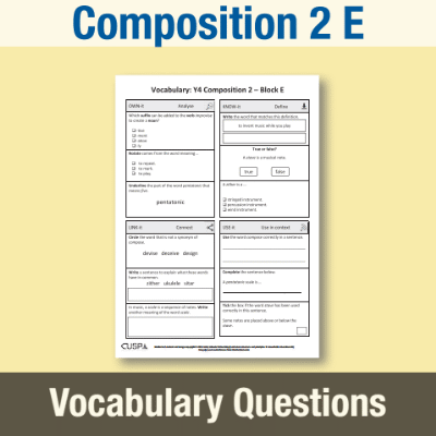 Image of Year 4 Music E (Composition 2) Vocabulary Questions VQ CUSP Resource