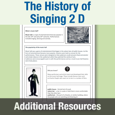Y4 Music D (The History of Singing 2) Fact Files