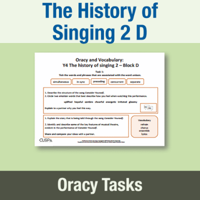 Y4 Music D (The History of Singing 2) Oracy Tasks OT
