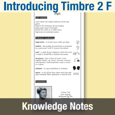 Image of Year 4 Music F (Introducing Timbre 2) Knowledge Notes KN CUSP Resource