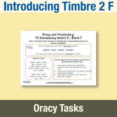 Image of Year 4 Music F (Introducing Timbre 2) Oracy Tasks OT CUSP Resource