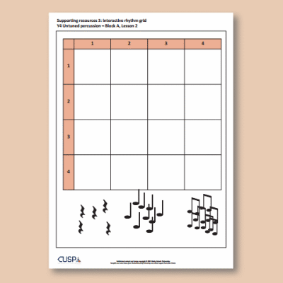 Image of Year 4 Music A (Untuned Percussion) AR Interactive Rhythm Grid CUSP Resource