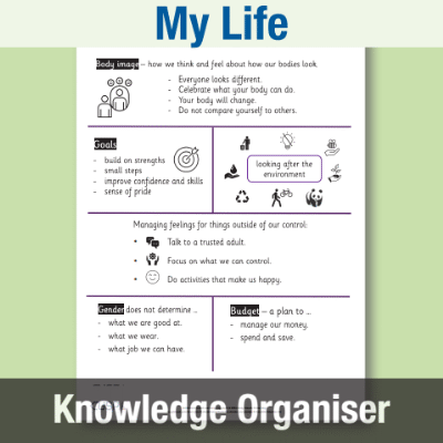 Image of Year 4 PSHE (My Life) Knowledge Oragniser KO CUSP Resource