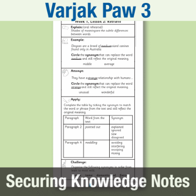Y4 Reading (Varjak Paw 3) Knowledge Notes KN