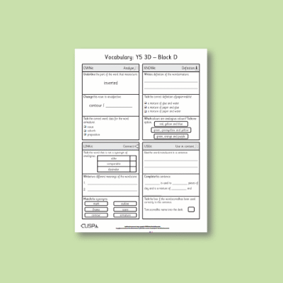 Lg_Y5 Art and Design D (3D) Vocabulary Questions VQ
