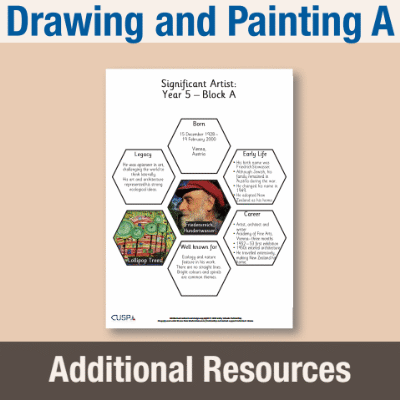 Image of Year 5 Art A (Drawing and Painting) AR Significant Artists Hexagon Connections CUSP Resource