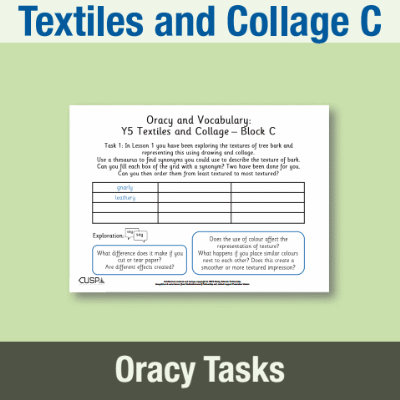 Image of Year 5 Art and Design C (Textiles and Collage) Oracy Tasks OT CUSP Resource