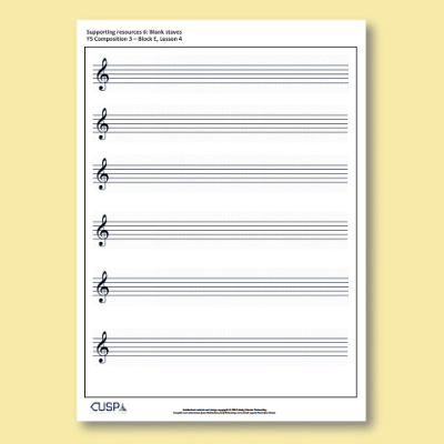 Image of Year 5 Music E (Composition 03) Blank Staves CUSP Resource