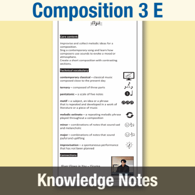 Image of Year 5 Music E (Composition 3) Knowledge Notes KN CUSP Resource