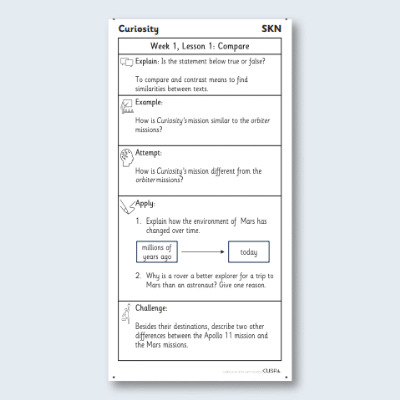 Y5 Reading (Curiosity: The Story of a Mars Rover) Knowledge Notes SKN