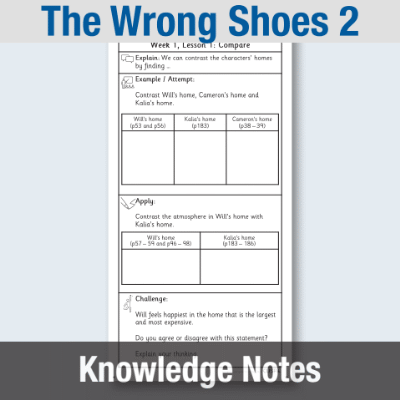 Y5 Reading (The Wrong Shoes 2) Knowledge Notes KN