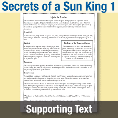 Y5 Reading (Secrets of a Sun King 1) Supporting Text ST