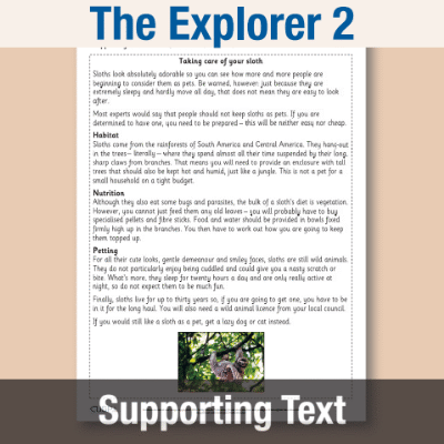 Y5 Reading (The Explorer 2) Supporting Texts ST
