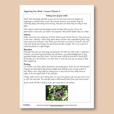 Y5 Reading (The Explorer 2) Supporting Texts ST
