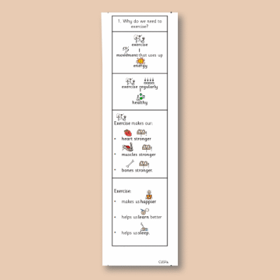 Image of Year 05 Science (Animals, including Humans - Block C) Knowledge Notes CUSP ResourceAccess Autumn 58.5x234mm Printed in Black;    3 Leaf Set in pads of 16