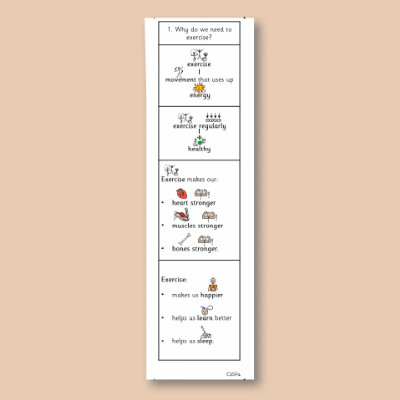 Image of Year 05 Science (Animals, including Humans - Block D) Knowledge Notes CUSP ResourceAccess Autumn 58.5x234mm Printed in Black;    4 Leaf Set in pads of 16